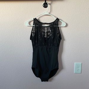 Floral Lace Overlay Tank Leotard